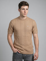Croten Clay Cream Knitted Cotton T-Shirt