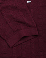 Vertex Beet Maroon Knitted Melange Cotton T-Shirt