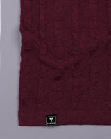 Vertex Beet Maroon Knitted Melange Cotton T-Shirt