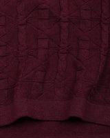 Vertex Beet Maroon Knitted Melange Cotton T-Shirt