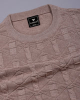 Vertex Coco Cream Knitted Melange Cotton T-Shirt