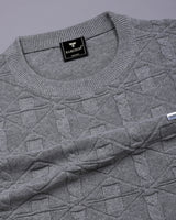 Vertex Cloud Gray Knitted Melange Cotton T-Shirt
