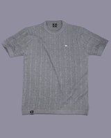 Vertex Cloud Gray Knitted Melange Cotton T-Shirt
