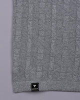 Vertex Cloud Gray Knitted Melange Cotton T-Shirt