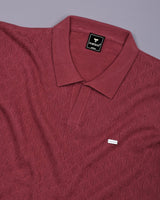 Kernel Carrot Red Knitted Cotton Polo T-Shirt