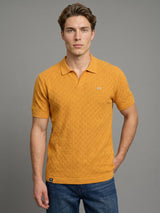 Kernel Turmeric Yellow Knitted Cotton Polo T-Shirt