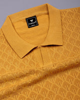 Kernel Turmeric Yellow Knitted Cotton Polo T-Shirt
