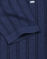 Syntax NavyBlue Knitted Melange Cotton Polo T-Shirt