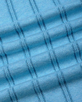 Syntax Water Blue Knitted Melange Cotton Polo T-Shirt