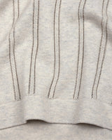 Syntax Ivory Cream Knitted Melange Cotton Polo T-Shirt