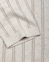 Syntax Ivory Cream Knitted Melange Cotton Polo T-Shirt