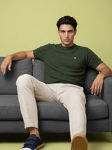 Richmond Hunter Green Knitted Cotton T-Shirt