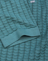 Ozone Teal Green Knitted Cotton Polo T-Shirt