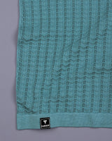 Ozone Teal Green Knitted Cotton Polo T-Shirt