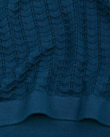 Ozone Steel Blue Knitted Cotton Polo T-Shirt