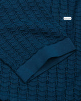 Ozone Steel Blue Knitted Cotton Polo T-Shirt