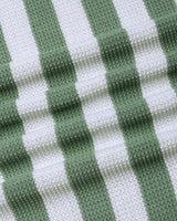 Prime Mint Green With White Knitted Cotton Polo T-Shirt