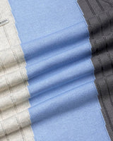 Formora Cream With Blue Knitted Cotton T-Shirt