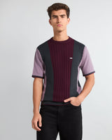 Formora Wine With Gray Knitted Cotton T-Shirt
