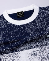 Bloom Navyblue With White Knitted Cotton T-Shirt