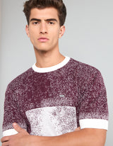 Bloom Wine Purple With White Knitted Cotton T-Shirt