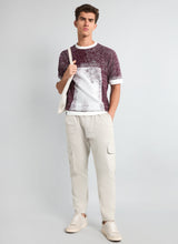 Bloom Wine Purple With White Knitted Cotton T-Shirt