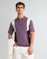 Ashton Onion Pink With White Knitted Cotton Polo T-Shirt