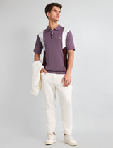 Ashton Onion Pink With White Knitted Cotton Polo T-Shirt