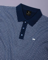 Formin Blue Knitted Cotton Polo T-Shirt