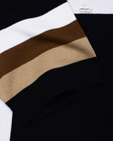 Kelvin Black Knitted Cotton Zipper Polo Designer T-Shirt
