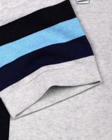 Kelvin Ivory Cream Melange Knitted Zipper Polo Designer T-Shirt