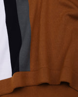 Kelvin Mustard Brown Knitted Cotton Zipper Polo Designer T-Shirt