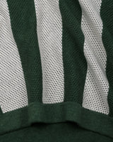 Jiron Green Knitted Cotton Zipper Polo T-Shirt