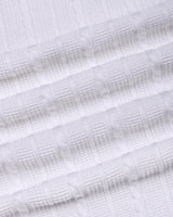 Venosa White Knitted Cotton Zipper Polo T-Shirt