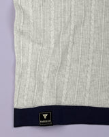 Venosa Cream Knitted Cotton Zipper Polo T-Shirt