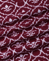 Wavy Maroon Melange Knitted Cotton Polo T-Shirt