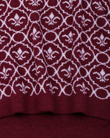 Wavy Maroon Melange Knitted Cotton Polo T-Shirt
