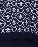 Wavy Blue Knitted Cotton Polo T-Shirt