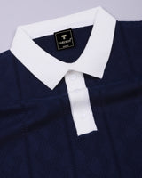 Weflon Blue Knitted Cotton Polo T-Shirt
