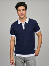 Weflon Blue Knitted Cotton Polo T-Shirt