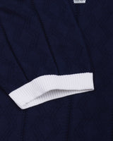 Weflon Blue Knitted Cotton Polo T-Shirt