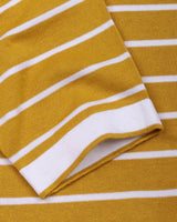 Yorkton Turmeric Yellow Stripe Knitted Cotton Zipper Polo T-Shirt