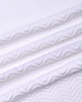 Ternary Blue And White Knitted Cotton Polo T-Shirt