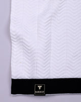 Ternary Black And White Knitted Cotton Polo T-Shirt