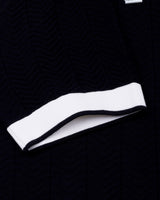 Turtle Black Knitted Cotton Polo T-Shirt