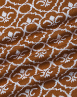 Wavy Brown Knitted Cotton Polo T-Shirt