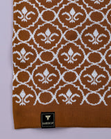 Wavy Brown Knitted Cotton Polo T-Shirt