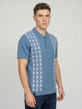 Jimra Dusty Blue Knitted Cotton Designer Polo T-Shirt