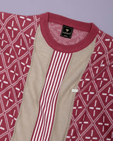 Pixin Dusty Pink With Cream Knitted Cotton T-Shirt