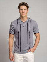 Blozen Gray Knitted Cotton Polo T-Shirt
